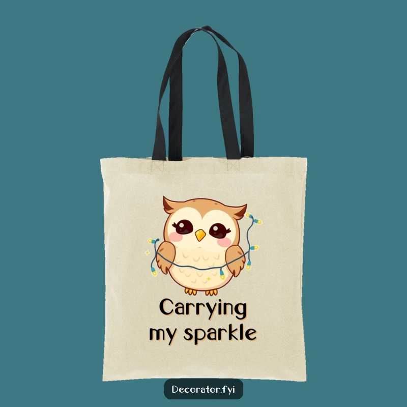 Funny Giggling Owl Tote Bag: Carry Your Glee & Twinkling Lights