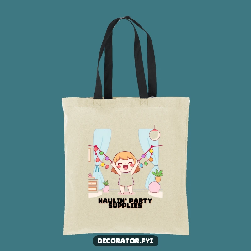 Funny Happy Character Tote Bag: Garland Decorating Style, Stylish Funny Gift