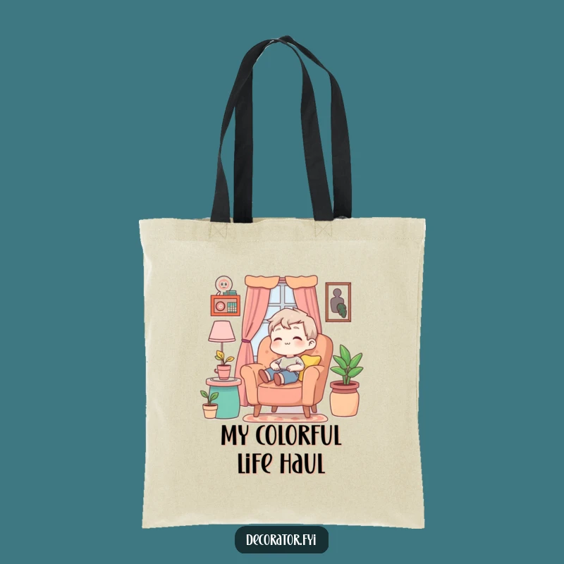 Funny Relaxation Ready Tote Bag: Relaxed Character - Practical Humorous Gift for Home Lovers!