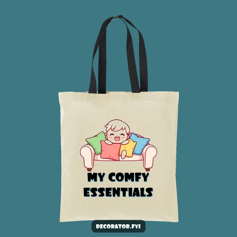 Funny Decor Tote Bag: Character's Cushion Styling, A Chic Funny Gift